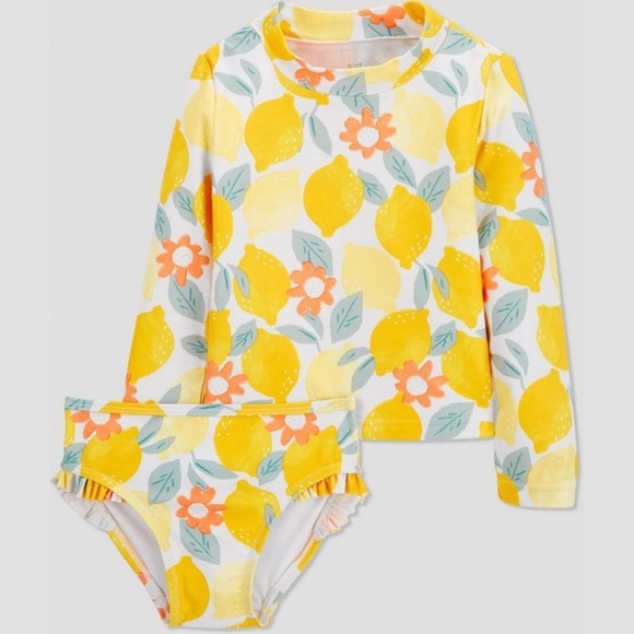 Carter's Other - Carters | Yellow Lemons Long Sleeve Rash Guard Bikini | Size 12 Months